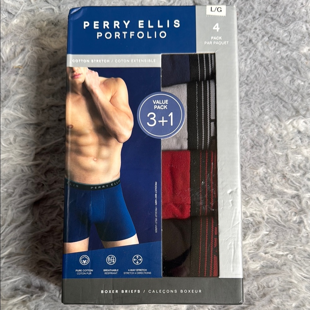 Perry Ellis Portfolio 4 pack Cotton Stretch Boxer Briefs